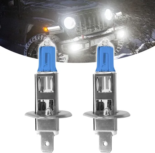 Bombilla halógena H1 para faros delanteros H1, bombillas halógenas ultra blancas brillantes de 12 V 100 W, haz alto y bajo, bombillas antiniebla,