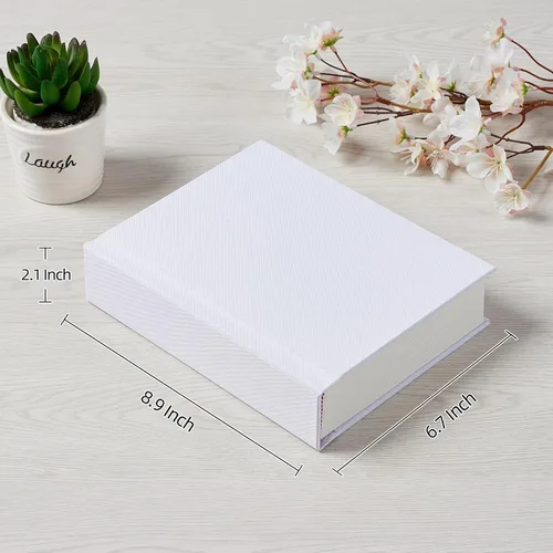 Miniatura 2 de Álbum de fotos Pssoss 5x7 con espacio para escribir, cubierta de lino. Libro de álbum de fotos 5x7. Contiene 30 fotos. Ideal para álbumes de Blanco