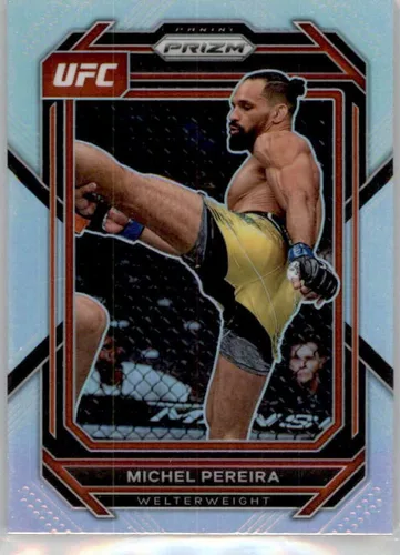 2023 Panini Prizm UFC Prizms Silver #192 Michel Pereira Welterweight Vertical Official MMA/UFC Trading Card in Raw (NM or Better) Condition