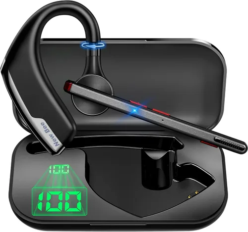 Miniatura 8 de New Bee Auriculares Bluetooth, auricular Bluetooth inalámbrico para teléfono celular con estuche de carga de 500 mAh, 80 horas de reproducción V5.2