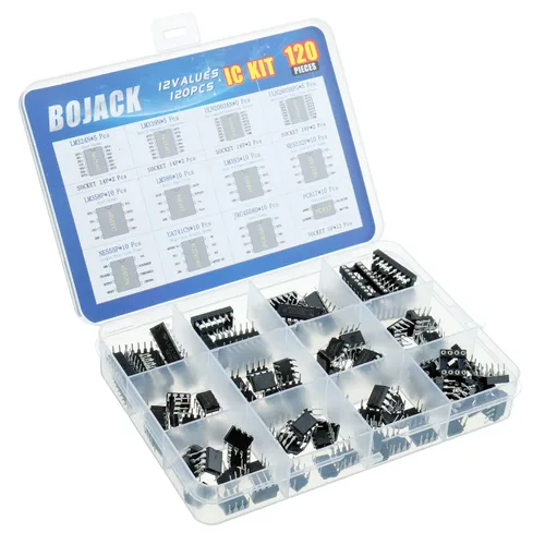 Miniatura 2 de BOJACK 12 valores 120 unids Opamp temporizador Darlington Fotacoplador LM324 LM339 ULN2003AN ULN2803APG LM358P LM386 LM393 NE5532P NE555P UA741CN