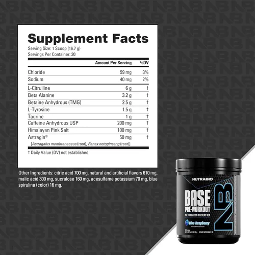 Miniatura 4 de NutraBio Base Pre-Entrenamiento Polvo 200mg Cafeína, Energía Sostenible, Enfoque, Resistencia, Bombeo, Sin Azúcar Preentrenamiento Limpio
