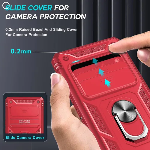 Miniatura 2 de LeYi Funda para Google Pixel 6 Pro: Funda para Pixel 6 Pro con cubierta de cámara deslizante, funda de teléfono de grado militar de cuerpo completo