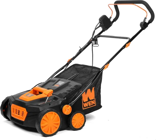 Miniatura 13 de WEN DT1516 - Desbrozadora y escarificador eléctrico de 15 amperios de 16 pulgadas 2 en 1 con bolsa de recolección, color negro