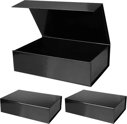 Miniatura 32 de Aimyoo Cajas de regalo magnéticas Galaxy negras con tapas 13.8x9x4.3 pulgadas, caja grande de propuesta para dama de honor y padrino, caja plegable