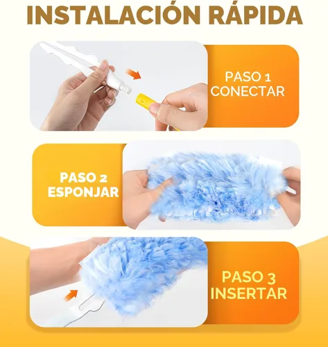 Miniatura 4 de Recargas de plumero resistentes para Swiffer Duster, 20 unidades de recargas de plumero con 1 asa, plumeros multisuperficie de 360° con 4