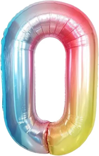 Miniatura 218 de Globo gigante plateado del número 0 de 40 pulgadas – Globo Mylar del número 0 Globo plateado 0 para decoraciones de fiesta Globo plateado
