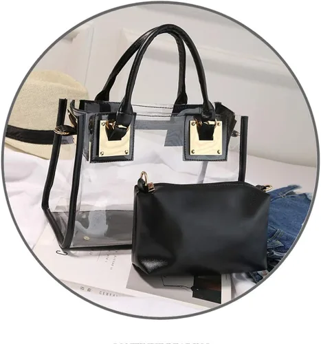 Miniatura 4 de Bolso bandolera transparente para mujer, bolso de mano de moda de diseñador 2 en 1