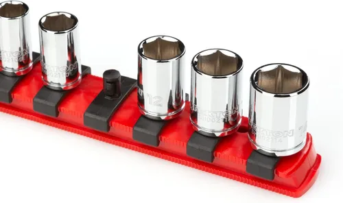 Miniatura 3 de TEKTON guía de llaves de 1/4 pulgadas x riel de 20.3 cm, 13 clips (rojo) OSR01113 Fabricado en EE. UU