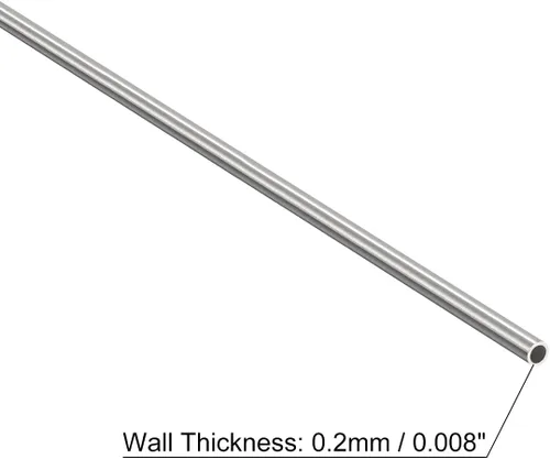 Miniatura 3 de uxcell 304 Tubo capilar de acero inoxidable, OD 1.5mm x 0.2mm de espesor de pared, 250mm de longitud, tubo metálico para maquinaria industrial, 2