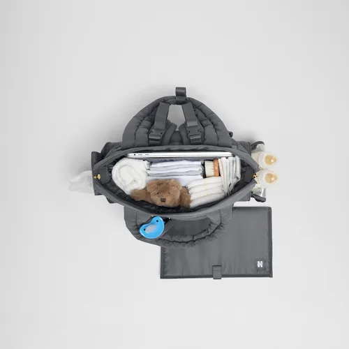 Miniatura 4 de HUGGIES unisex-adult Cozy Hugpack Tote Diaper Bag negro acolchado