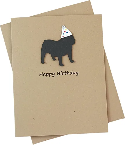 Miniatura 7 de Tarjeta de cumpleaños de pastor australiano negro Tarjeta de felicitación para mascotas con tema de perro australiano negro Sombrero de fiesta