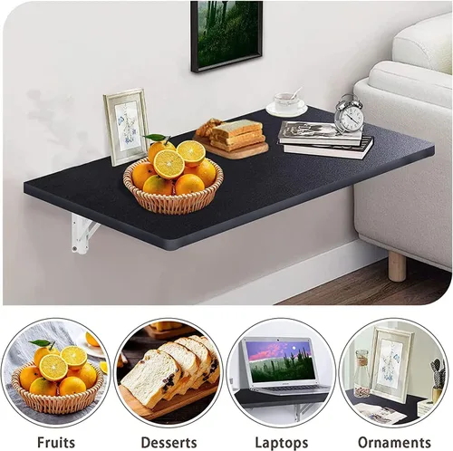 Miniatura 6 de Mesa plegable de hojas colgantes para montar en la pared, mesa plegable de hojas colgantes montada en la pared, mesa plegable resistente para Blanco
