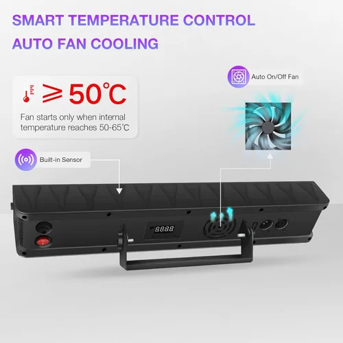 Miniatura 3 de Barra de luz LED para lavado de escenario, paquete de 2: mezcla de colores RGBW de 60 W - Tiras RGB de doble cara - DMX y activado por sonido