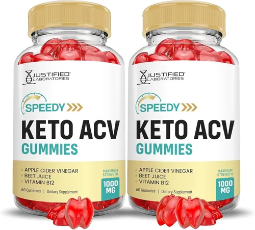Miniatura 8 de Justified Laboratories Speedy Keto ACV Gummies (1000 mg) – 60 unidades – Hecho con la madre y vitamina B12 – Sin OMG, veganas, sin gluten – 30