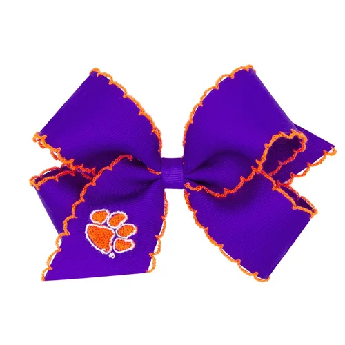 Miniatura 15 de Divine Creations - Lazo para el pelo con estampado de logotipo para el día del juego para niñas con temática universitaria por Wee Ones en un clip
