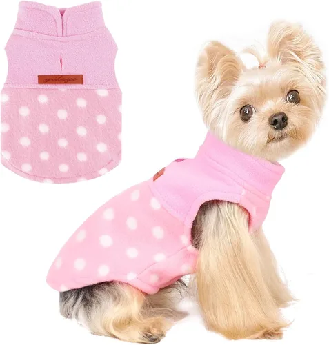 Miniatura 8 de Ropa de invierno para perro, chaleco de forro polar para perro, chaleco cálido y suave para perros pequeños y gatos, ropa para cachorros, gatitos