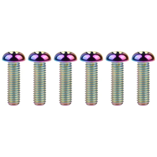 Miniatura 35 de Cabeza de botón de titanio Torx M5 M6 M8 x10 12 15 20 25 30 35 1.575 in para bicicleta, motocicleta, automóvil, tornillos paquete de 6