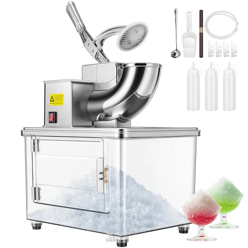 VIVOHOME Trituradora de hielo comercial con cuatro cuchillas, máquina eléctrica para hacer cono de nieve, máquina de hielo afeitado de 350 W con