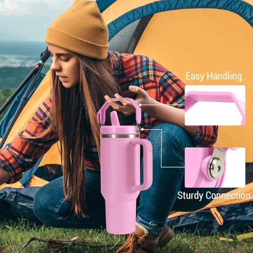 Miniatura 5 de Paquete de 2 Tapas con Popote Abatible a Prueba de Fugas para Reemplazo de Tapa Stanley 30 oz, para Accesorios de Vaso Tumbler Stanley Quencher
