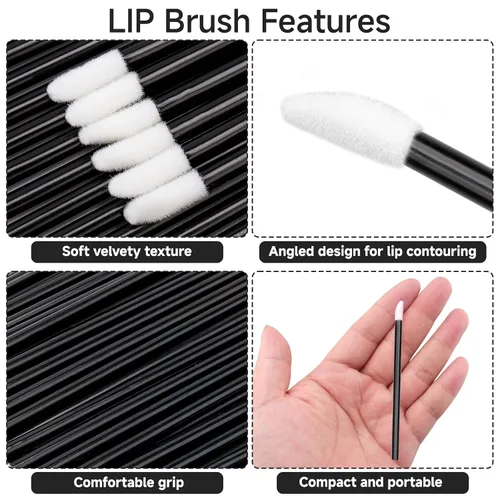 Miniatura 3 de G2PLUS 100 aplicadores de brillo de labios, cepillos de labios desechables, aplicadores de brillo de labios, aplicadores de brillo de labios