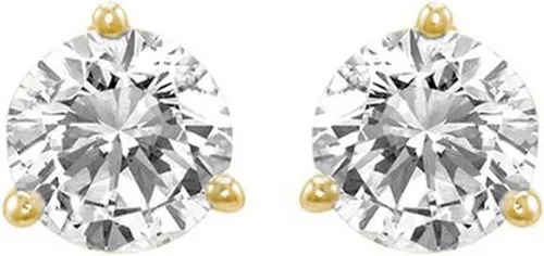 1/4 Carat Solitaire Diamond Stud Earrings Round Brilliant Shape 3 Prong Push Back (H-I Color, VS1-VS2 Clarity)