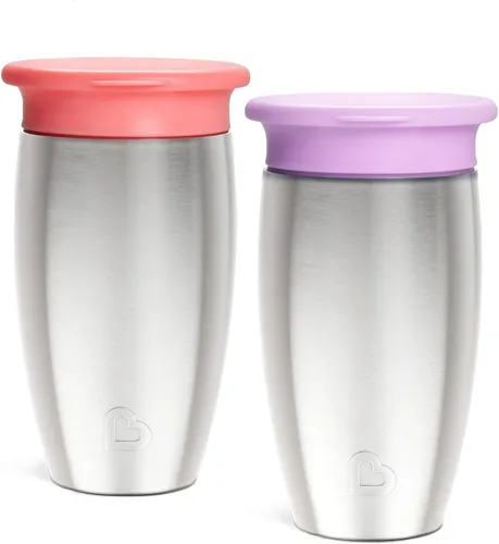 Munchkin Miracle Stainless Steel 360 - Vaso para sorber (rosa/morado)