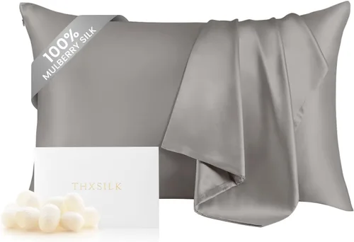 Miniatura 13 de THXSILK Funda de almohada de seda de morera 100% para cabello y piel, funda de almohada de seda hipoalergénica, suave, transpirable, con cremallera