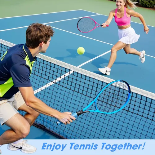 Miniatura 9 de AboveGenius Juego de raquetas de tenis de 27 pulgadas, paquete de 2 raquetas de tenis para adultos para principiantes e intermedios, cabeza de gran