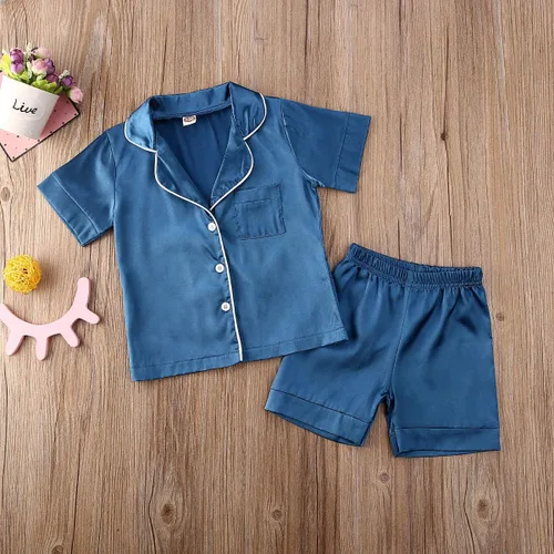 Miniatura 69 de Conjunto de pijama de manga larga con botones para niña pequeña, conjunto de ropa de dormir