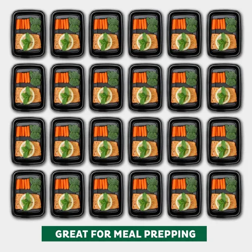 Miniatura 3 de Freshware - Contenedores de preparación de comida [15 unidades] (Paquete de 1) con tapas y 1 compartimento para almacenar comida. Cajas Bento, sin