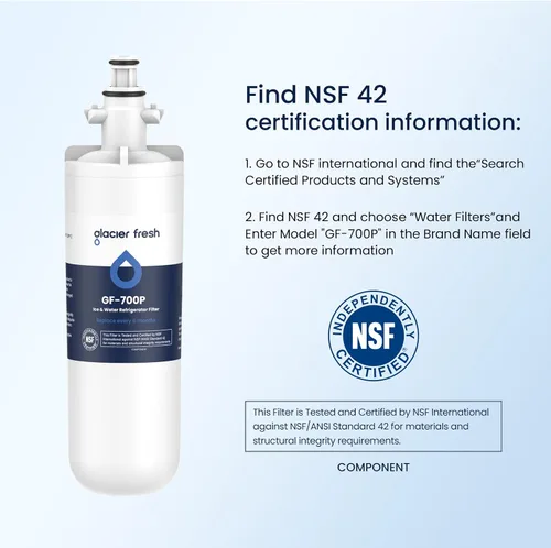 Miniatura 4 de GLACIER FRESH Filtro de agua para refrigerador LG LT700P, repuesto para LT700PC, ADQ36006101, ADQ36006102, RWF1200A, Kenmore 9690, AGF80300801