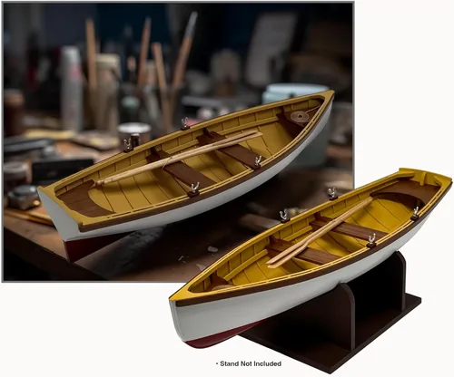 Miniatura 4 de Midwest Boston Whitehall Tender escala 1:14 (12 pulgadas de largo) - MID978 Kit de construcción de modelo de barco de madera cortada con láser