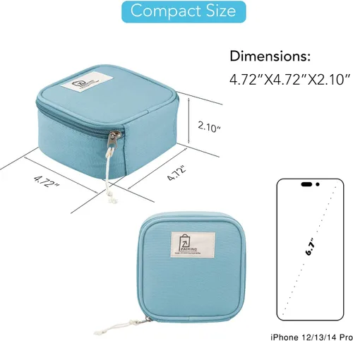 Miniatura 4 de Juego de 4 soportes sanitarios de viaje pequeños para niñas, impermeables, bolsas de joyería para cosméticos, lápices labiales, organizadores