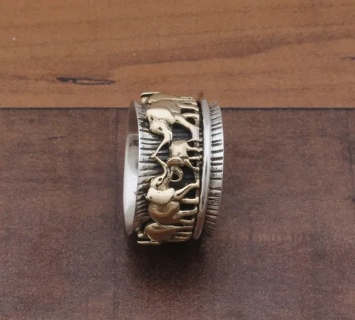 Miniatura 51 de Boho Spinner Ring, Mothers Day Gift, Silver 925 Women Ring, Sterling Silver 925 Ring, Fidget Spinner Ring,Women Silver Anxiety Ring