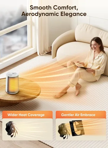 Miniatura 7 de GiveBest Calentador de Espacio Portátil – 1500W Silencioso y Eficiente Energéticamente con Protección contra Sobrecalentamiento y Vuelco, Tecnología