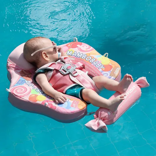 Miniatura 8 de Mambobaby Flotador con dosel extraíble para piscina para bebé, flotador de seguridad no inflable, cola mejorada, material suave y agradable a