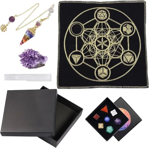 Miniatura 17 de Rockcloud Kit de meditación de tótem de piedra curativa para principiantes, adivinación, suministros de altar wicca, decoración del hogar, amatista