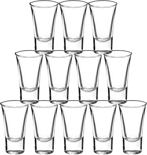 Miniatura 6 de Gmark Juego de vasos para shots de 2 oz con base pesada, vasos de whisky - Juego de 6 piezas, ideal para degustación de vinos, tiradores, vertedor