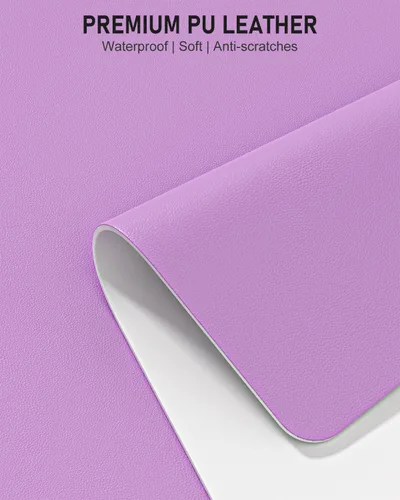 Miniatura 3 de Alfombrilla de escritorio, 60 x 35 cm, de piel sintética, antideslizante, alfombrilla grande para mouse para escritorio, impermeable, almohadilla