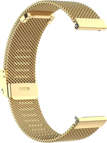 Miniatura 6 de Correa de malla de metal de acero inoxidable compatible con Letsfit IW1 Lite Correa de reloj para mujeres y hombres, correa ajustable de repuesto Oro