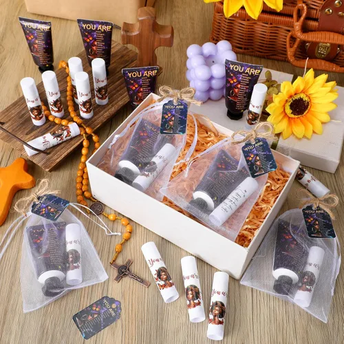 Miniatura 3 de 24 juegos de regalos de graduación cristiana, crema de manos y bálsamo labial a granel, regalos de agradecimiento para profesores, versículo