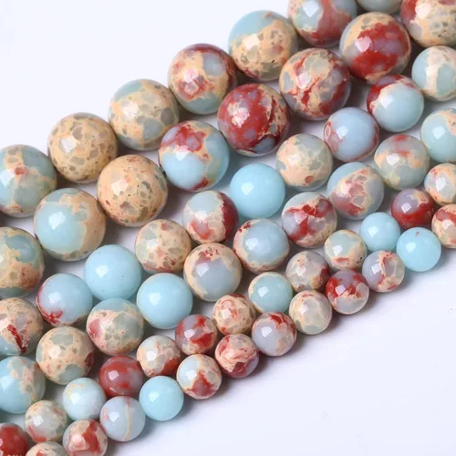 Miniatura 40 de 36 PIEZAS Cuentas de Malaquita Roja de 10 MM, Cuentas Redondas Sueltas de Gema Natural para Hacer Joyería 38 cm