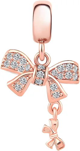 Miniatura 2 de NARTGO Abalorio de lazo de oro rosa compatible con pulseras Pandora