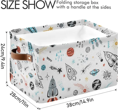 Miniatura 3 de Cesta de almacenamiento grande plegable para juguetes, organizador de lavandería para armario, estante de guardería, dormitorio de niños, 15 x 11 x