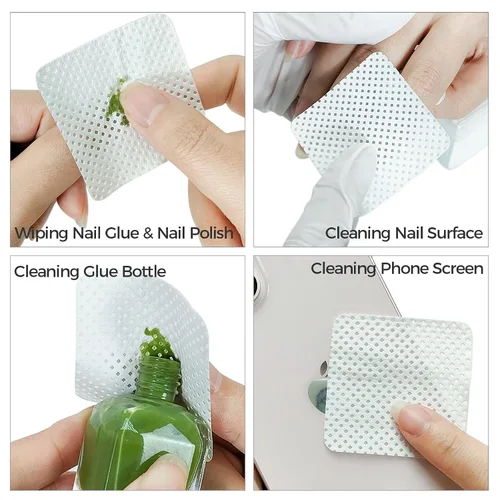 Miniatura 6 de 540 toallitas de uñas sin pelusas, color blanco, no tejidas, suaves toallitas quitaesmalte para uñas de gel, extensiones de pestañas y suministros