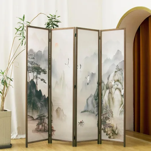 Miniatura 10 de divisor de habitación de 4 paneles plegable, pantalla de privacidad de 1.7 m de alto con doble cara, divisor de paneles con oscurecimiento