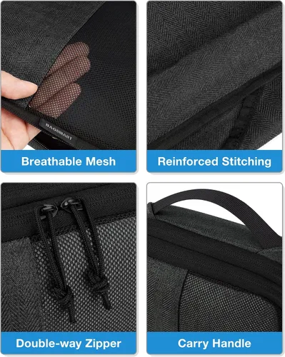 Miniatura 5 de BAGSMART Juego de 6 cubos de embalaje de compresión para maletas, cubos de viaje de compresión y organizador de maletas para empacar con bolsa