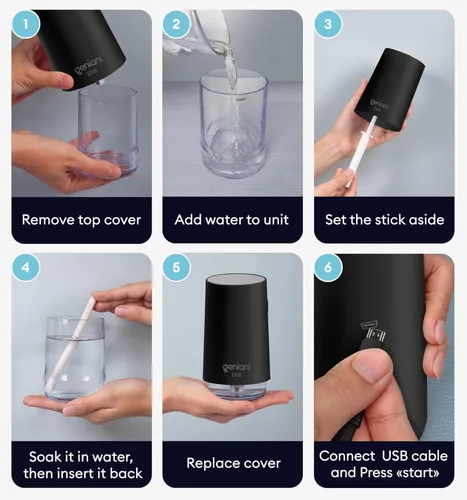 Miniatura 3 de GENIANI Humidificador portátil pequeño de niebla fría, alimentado por USB (no recargable), humidificador de escritorio compacto para plantas