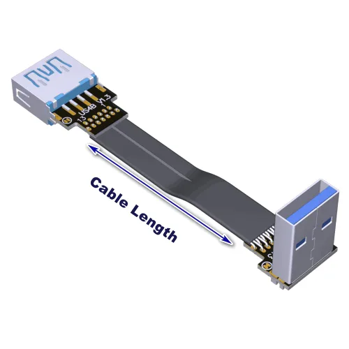 Miniatura 6 de USB 3.0 tipo A macho a USB A hembra extensión cable de cinta plegable 90 FPV delgado plano suave flexible FPC (1.2 in, S2A-S4B)